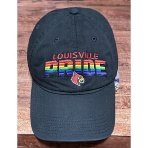 Louisville Cardinals Pride Strapback Baseball Cap Hat Black OSFA